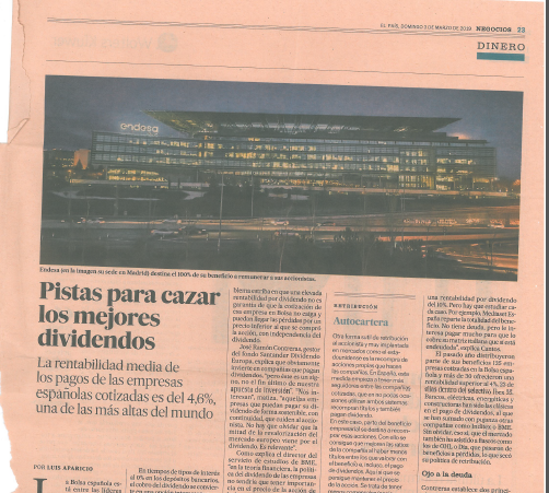 Artículo de El País sobre dividendos