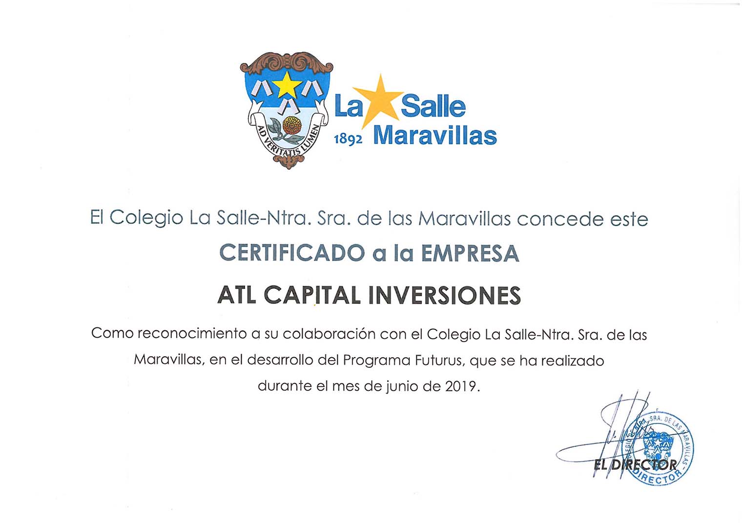 Diploma Colegio Maravillas